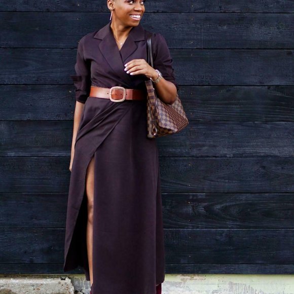 Soft Surroundings Quintessa Tencel Maxi Dress Brown Size PM Medium Petite H12691 - Picture 10 of 11